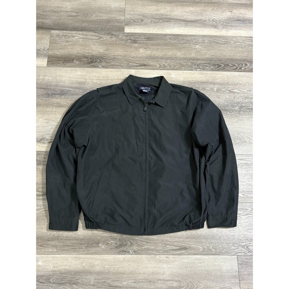 Vintage Nautica Logo Black Plaid Lined Harrington Jacket Preppy - Men’s XXL 2XL